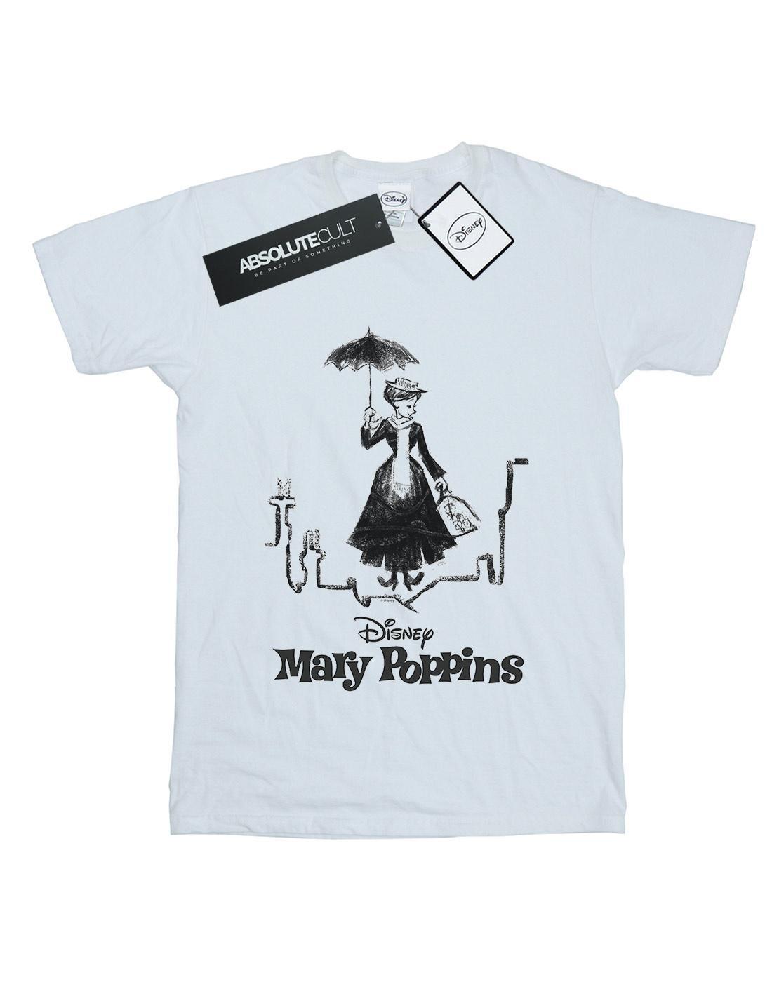 Mary Poppins Rooftop Landing Tshirt Damen Weiss S von Disney