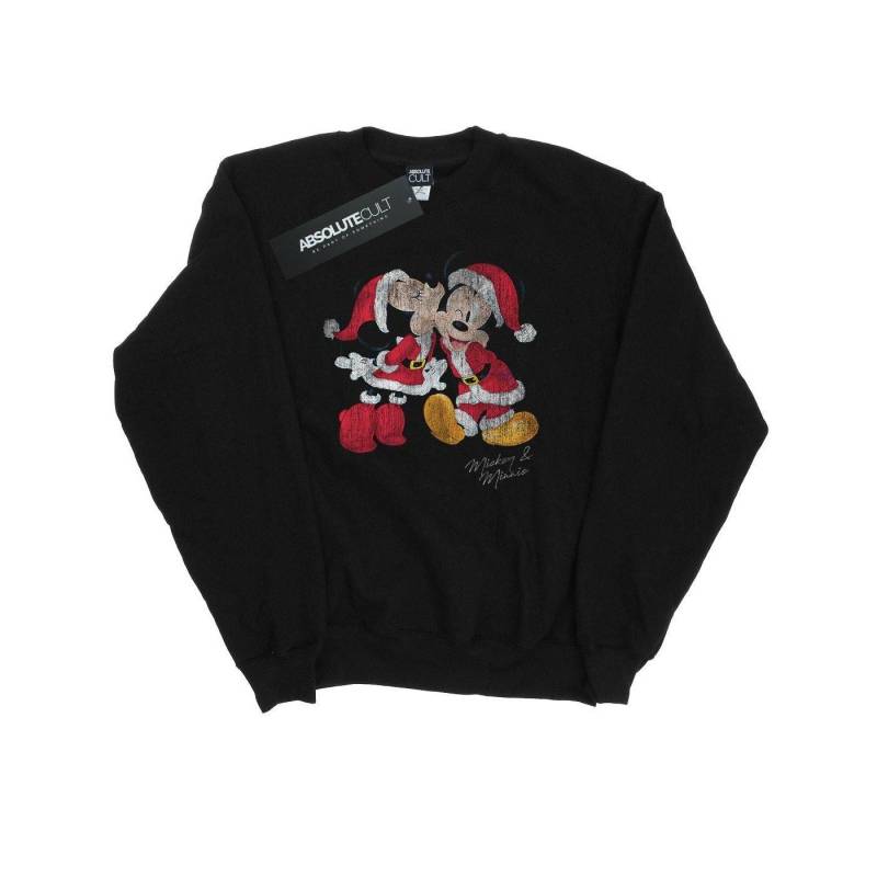 Mickey And Minnie Christmas Kiss Sweatshirt Herren Schwarz L von Disney