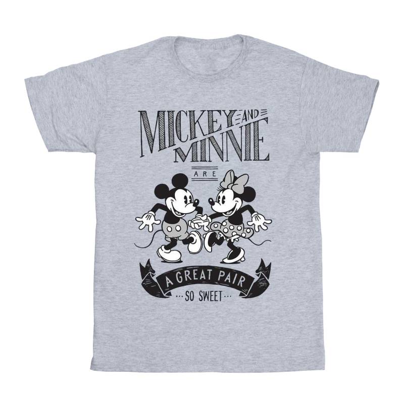 Mickey And Minnie Mouse Great Pair Tshirt Mädchen Grau 128 von Disney