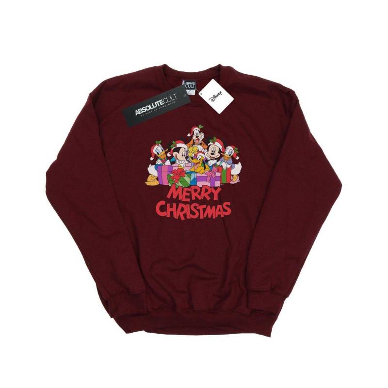 Mickey Mouse And Friends Christmas Sweatshirt Damen Weinrot M von Disney