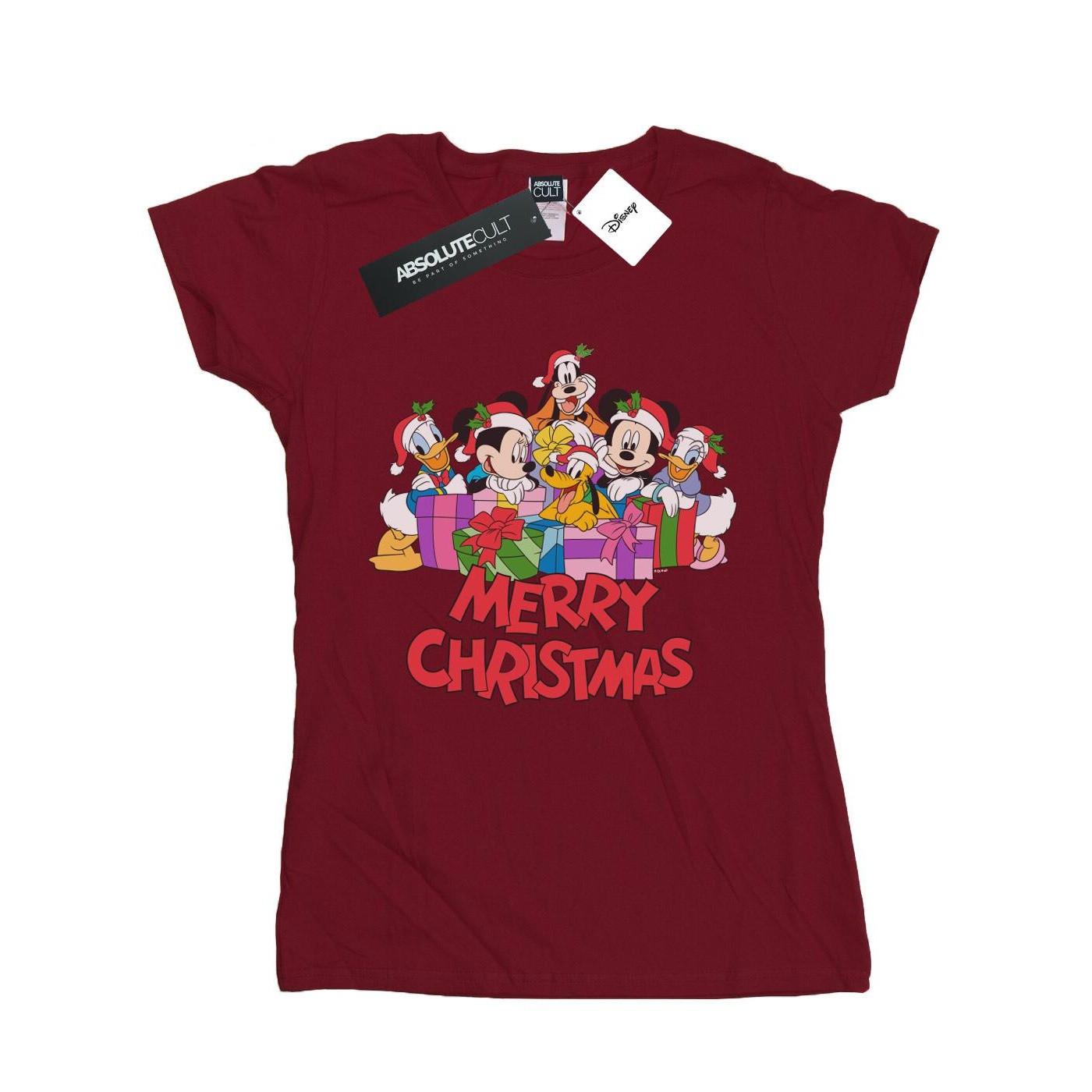 Mickey Mouse And Friends Christmas Tshirt Damen Weinrot S von Disney