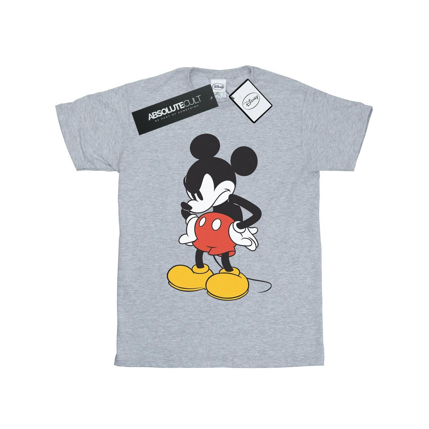 Mickey Mouse Angry Look Down Tshirt Mädchen Grau 128 von Disney