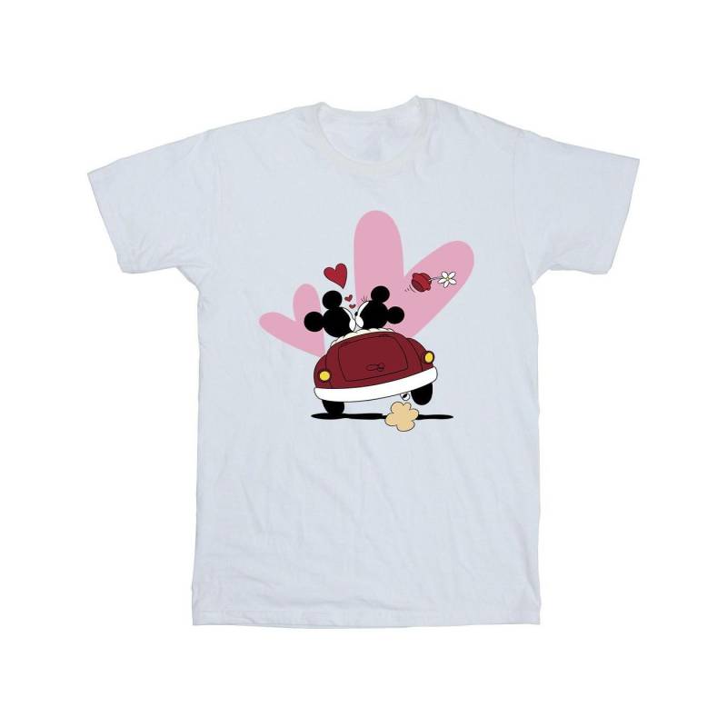 Mickey Mouse Car Print Tshirt Mädchen Weiss 140/146 von Disney