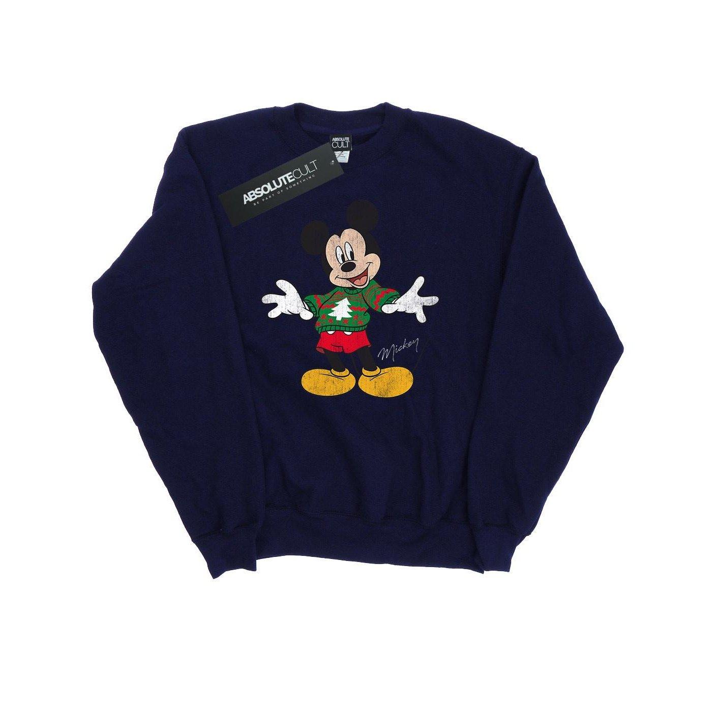 Mickey Mouse Christmas Jumper Sweatshirt Herren Marine S von Disney