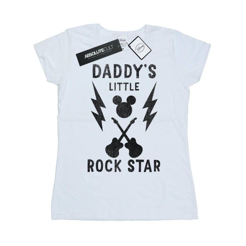 Mickey Mouse Daddy's Rock Star Tshirt Damen Weiss XL von Disney