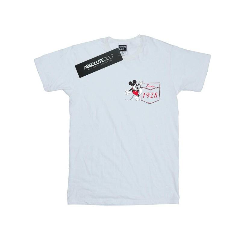 Mickey Mouse Faux Pocket Since 1928 Tshirt Mädchen Weiss 116 von Disney