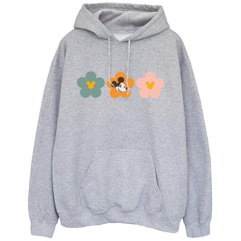 Mickey Mouse Flowers Kapuzenpullover Damen Grau L von Disney