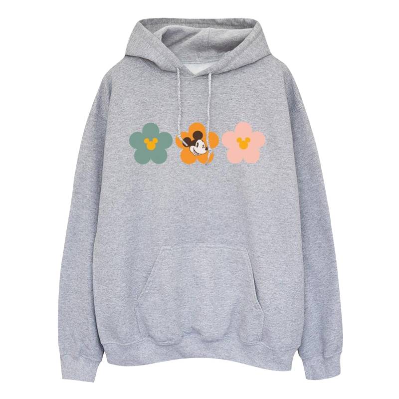 Mickey Mouse Flowers Kapuzenpullover Damen Grau L von Disney