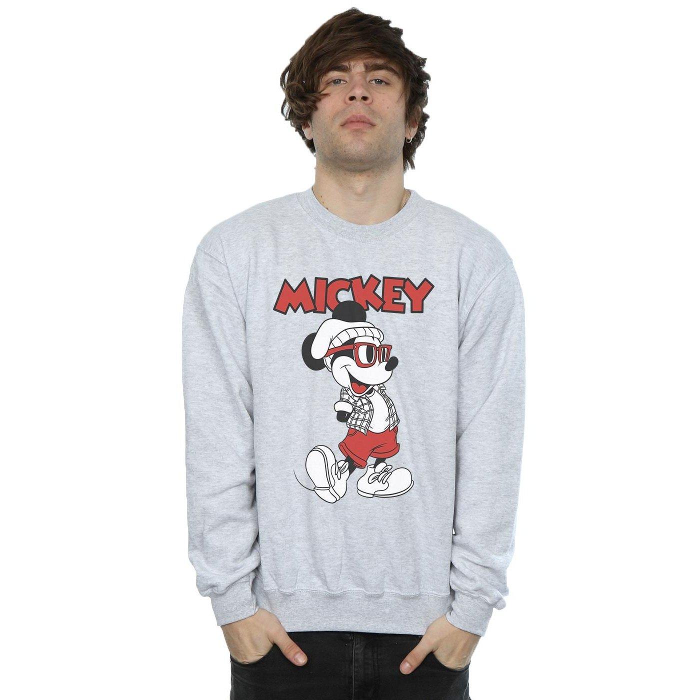 Mickey Mouse Hipster Sweatshirt Herren Grau XXL von Disney