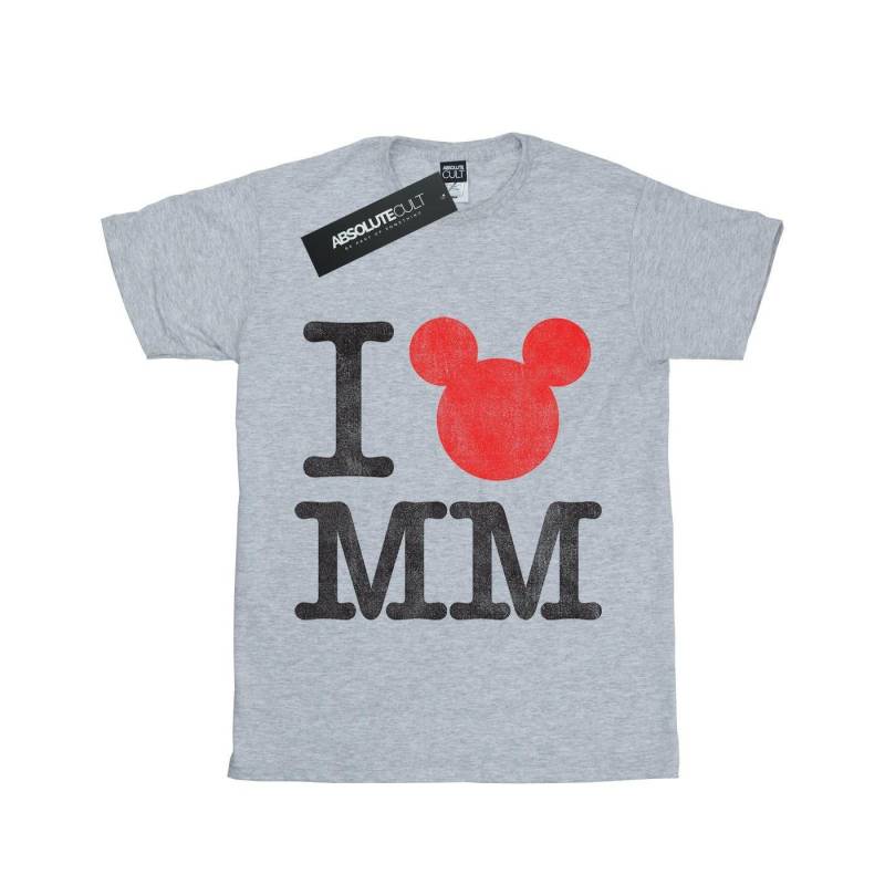 Mickey Mouse I Love Mickey Tshirt Unisex Grau 128 von Disney