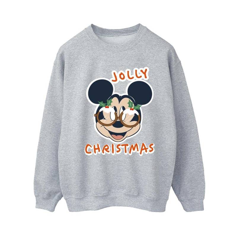 Mickey Mouse Jolly Christmas Glasses Sweatshirt Damen Grau L von Disney