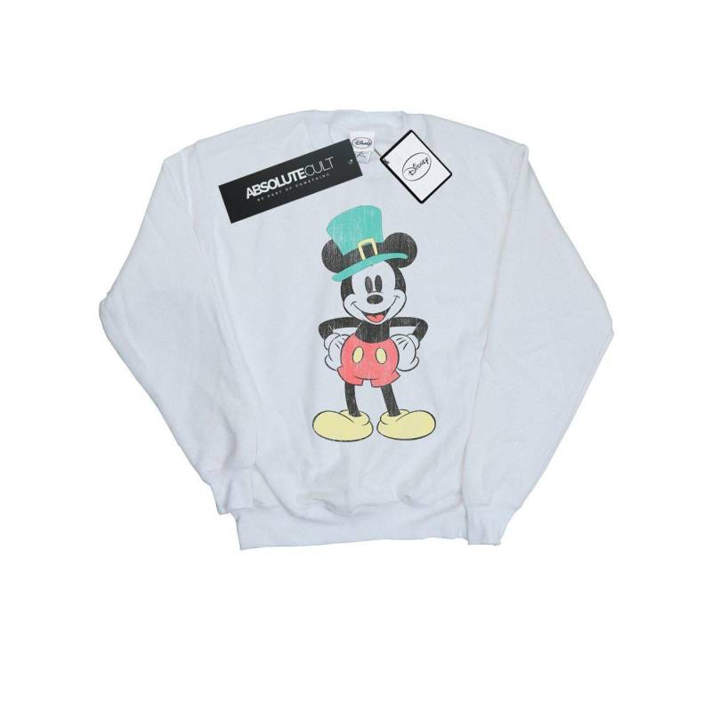 Mickey Mouse Leprechaun Hat Sweatshirt Herren Weiss XL von Disney