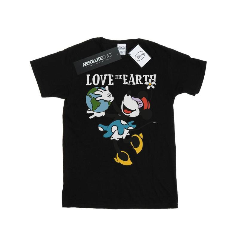 Mickey Mouse Love The Earth Tshirt Herren Schwarz XL von Disney