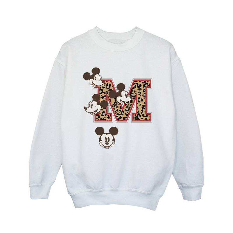 Mickey Mouse M Faces Sweatshirt Mädchen Weiss 128 von Disney