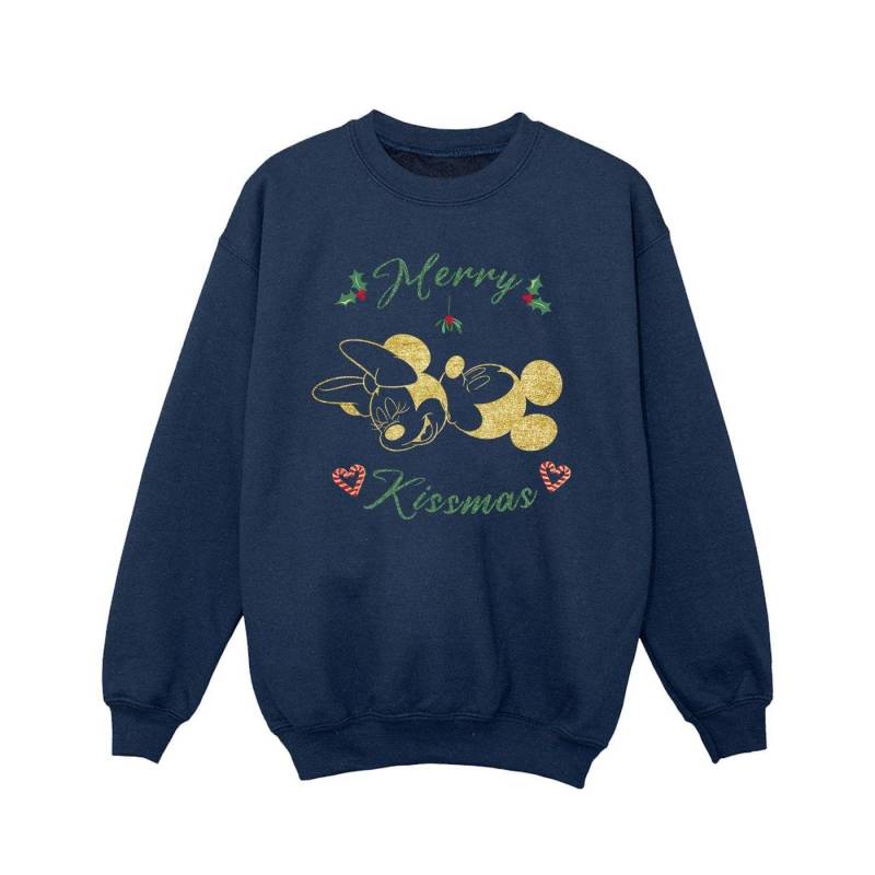 Mickey Mouse Merry Kissmas Sweatshirt Mädchen Marine 140/146 von Disney