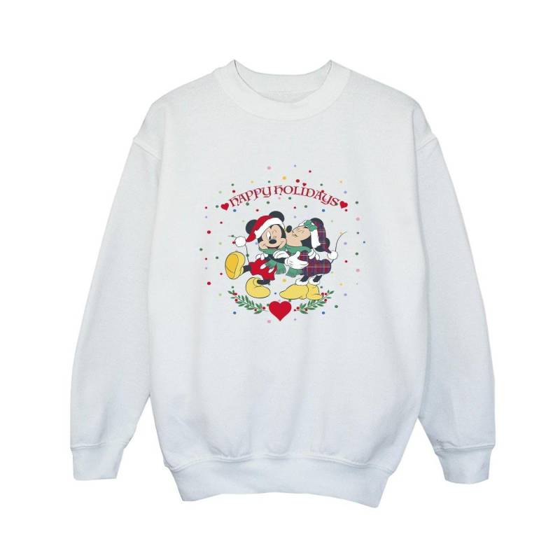 Mickey Mouse Mickey Minnie Christmas Sweatshirt Unisex Weiss 152-158 von Disney