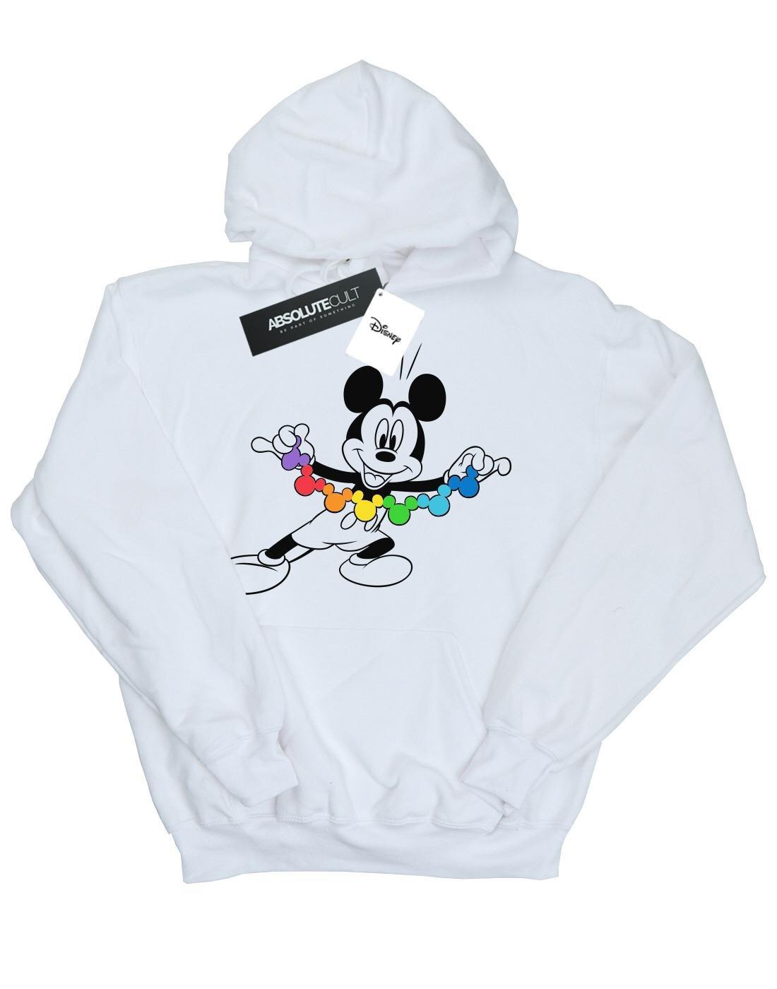 Mickey Mouse Rainbow Chain Kapuzenpullover Damen Weiss XXL von Disney