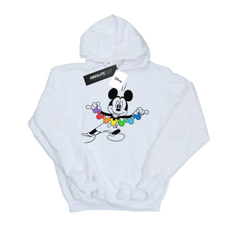 Mickey Mouse Rainbow Chain Kapuzenpullover Damen Weiss XXL von Disney