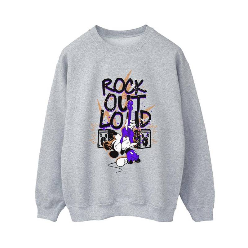 Mickey Mouse Rock Out Loud Sweatshirt Damen Grau L von Disney