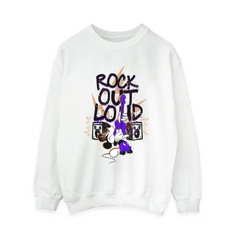 Mickey Mouse Rock Out Loud Sweatshirt Damen Weiss L von Disney