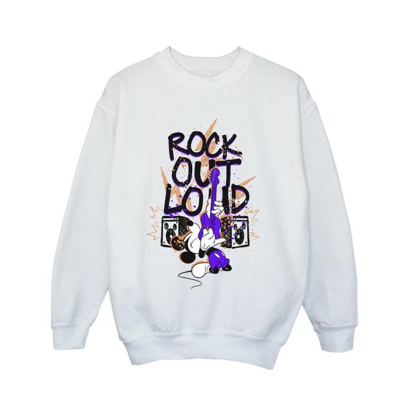 Mickey Mouse Rock Out Loud Sweatshirt Mädchen Weiss 140/146 von Disney