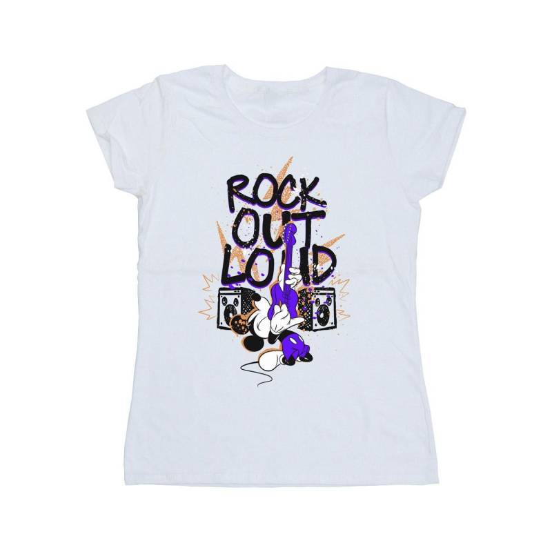 Mickey Mouse Rock Out Loud Tshirt Damen Weiss L von Disney