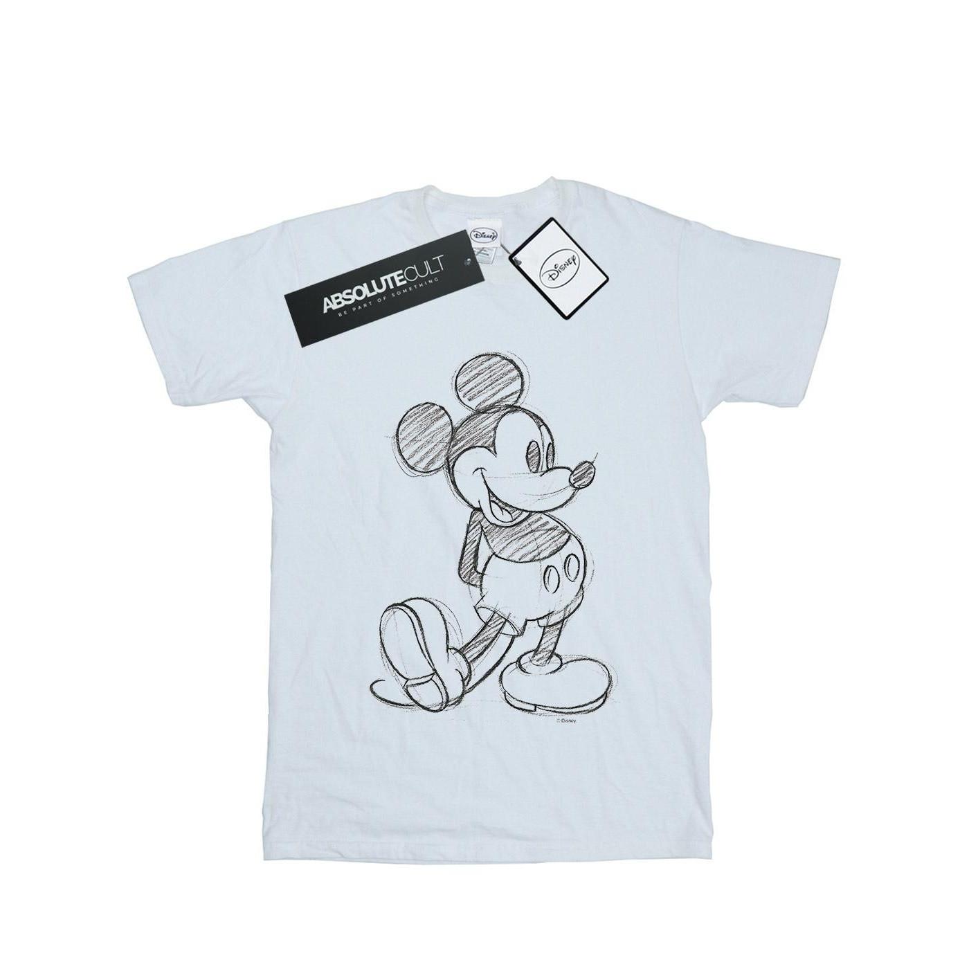 Mickey Mouse Sketch Kick Tshirt Unisex Weiss 116 von Disney