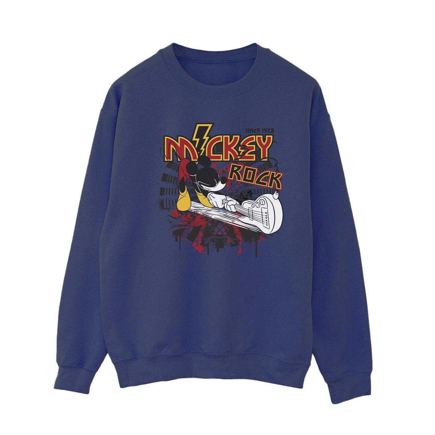 Mickey Mouse Smash Guitar Rock Sweatshirt Damen Marine S von Disney