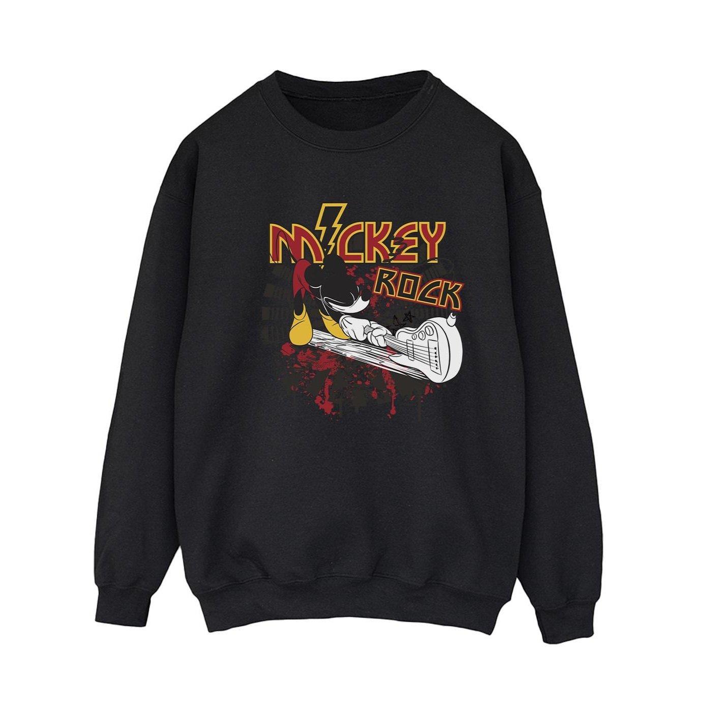 Mickey Mouse Smash Guitar Rock Sweatshirt Damen Schwarz S von Disney