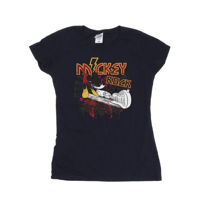 Mickey Mouse Smash Guitar Rock Tshirt Damen Marine L von Disney