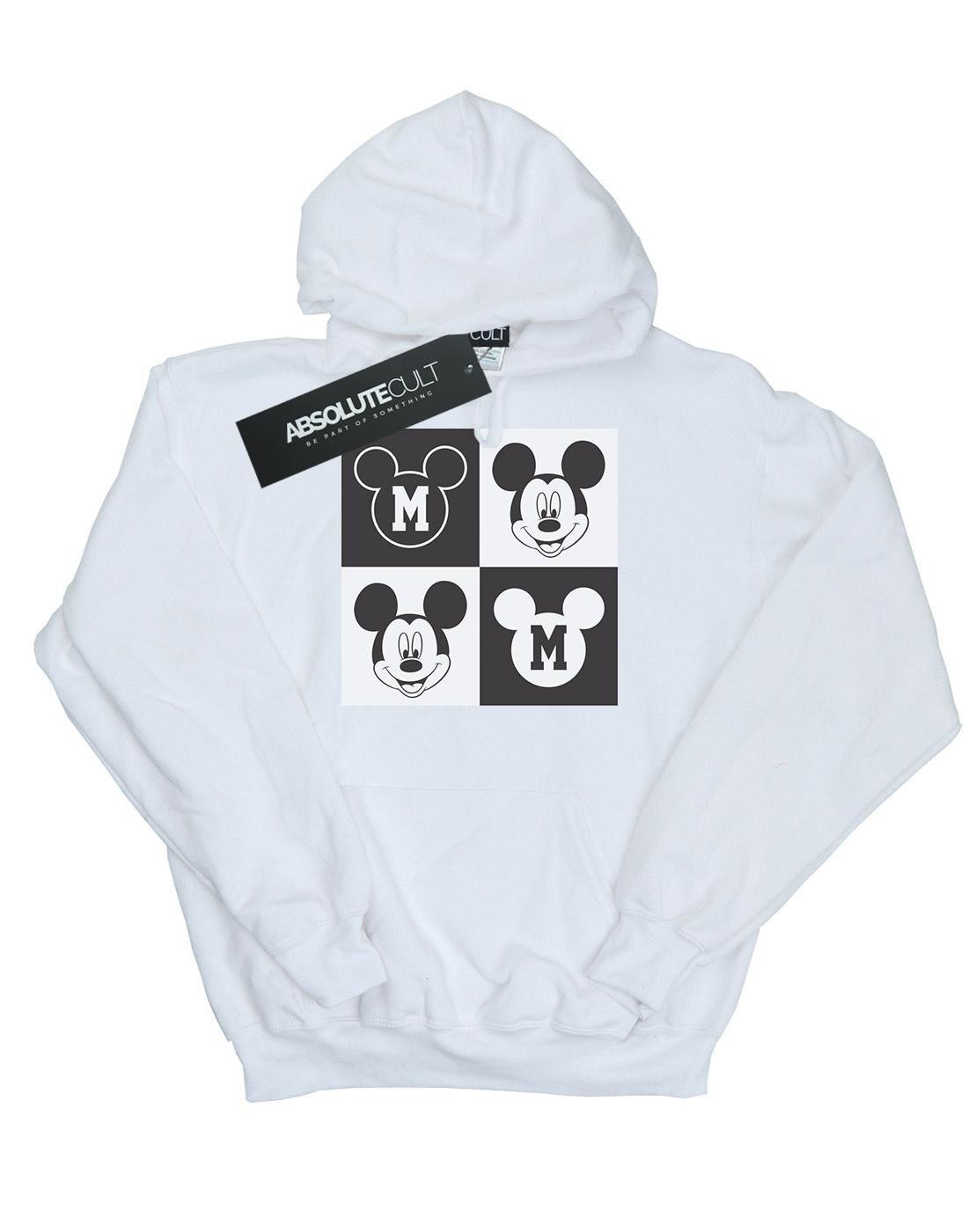 Mickey Mouse Smiling Squares Kapuzenpullover Damen Weiss M von Disney