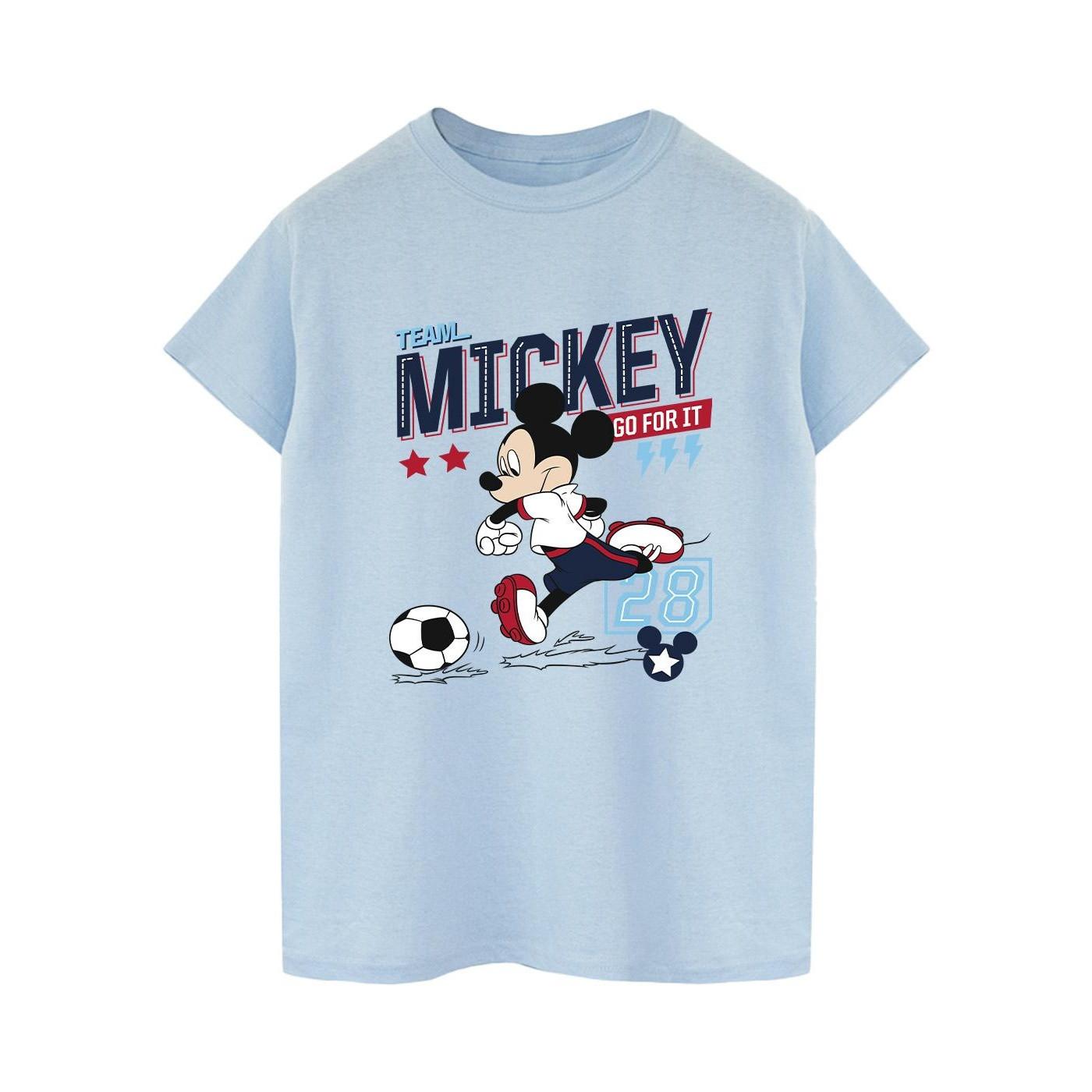 Mickey Mouse Team Mickey Football Tshirt Damen Blau S von Disney