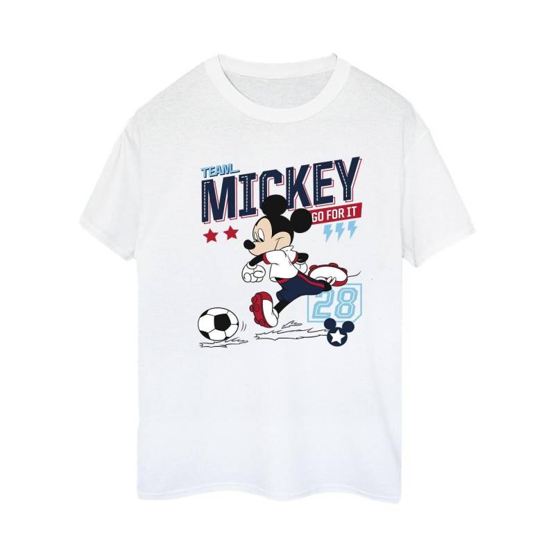 Mickey Mouse Team Mickey Football Tshirt Damen Weiss S von Disney