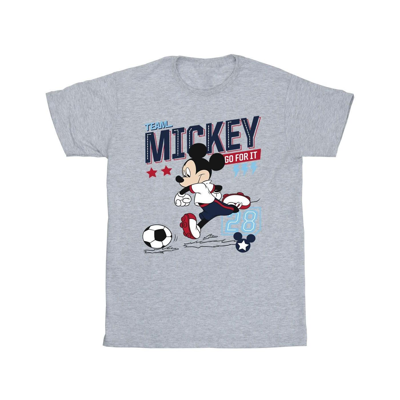 Mickey Mouse Team Mickey Football Tshirt Unisex Grau 140/146 von Disney