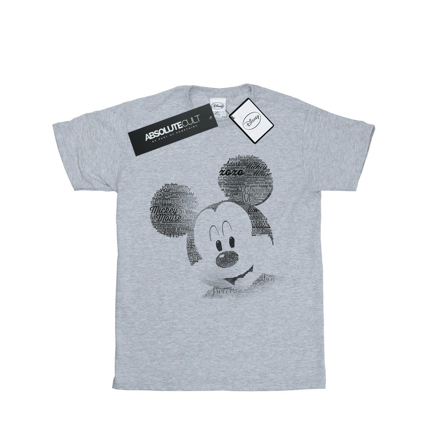 Mickey Mouse Text Face Tshirt Jungen Grau 116 von Disney