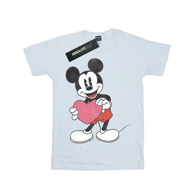 Mickey Mouse Valentine Heart Tshirt Unisex Weiss 152-158 von Disney