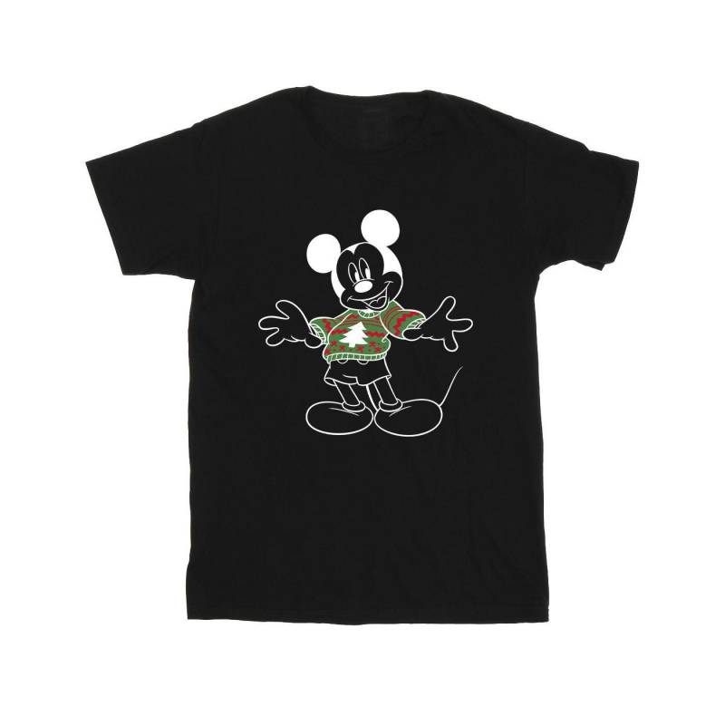 Mickey Mouse Xmas Jumper Tshirt Mädchen Schwarz 140/146 von Disney