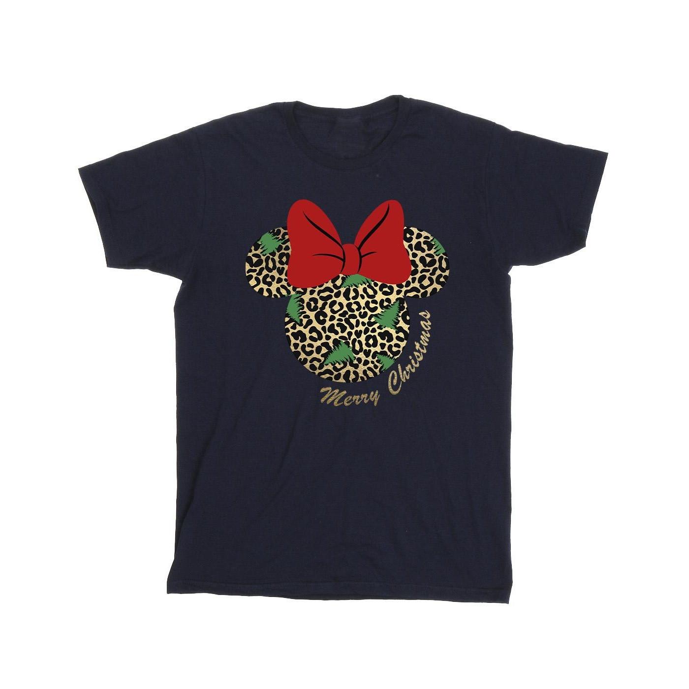 Minnie Mouse Leopard Christmas Tshirt Jungen Marine 116 von Disney