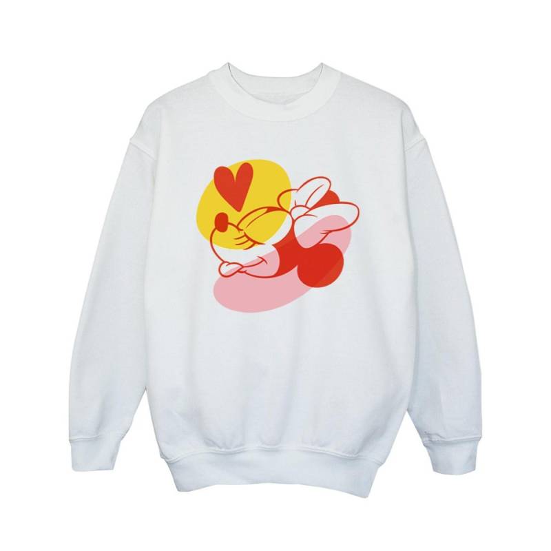 Minnie Mouse Tongue Heart Sweatshirt Unisex Weiss 104 von Disney