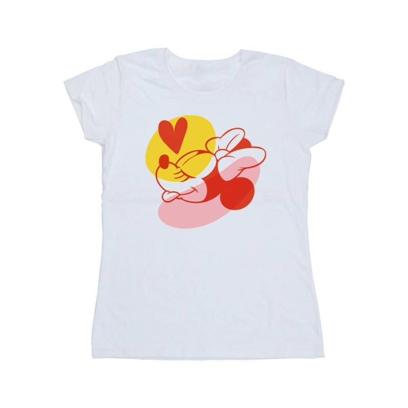 Minnie Mouse Tongue Heart Tshirt Damen Weiss XXL von Disney