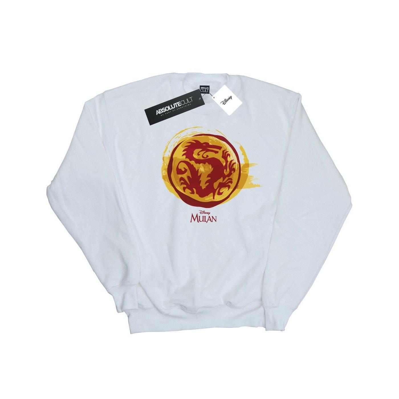 Mulan Courage Dragon Symbol Sweatshirt Unisex Weiss 128 von Disney