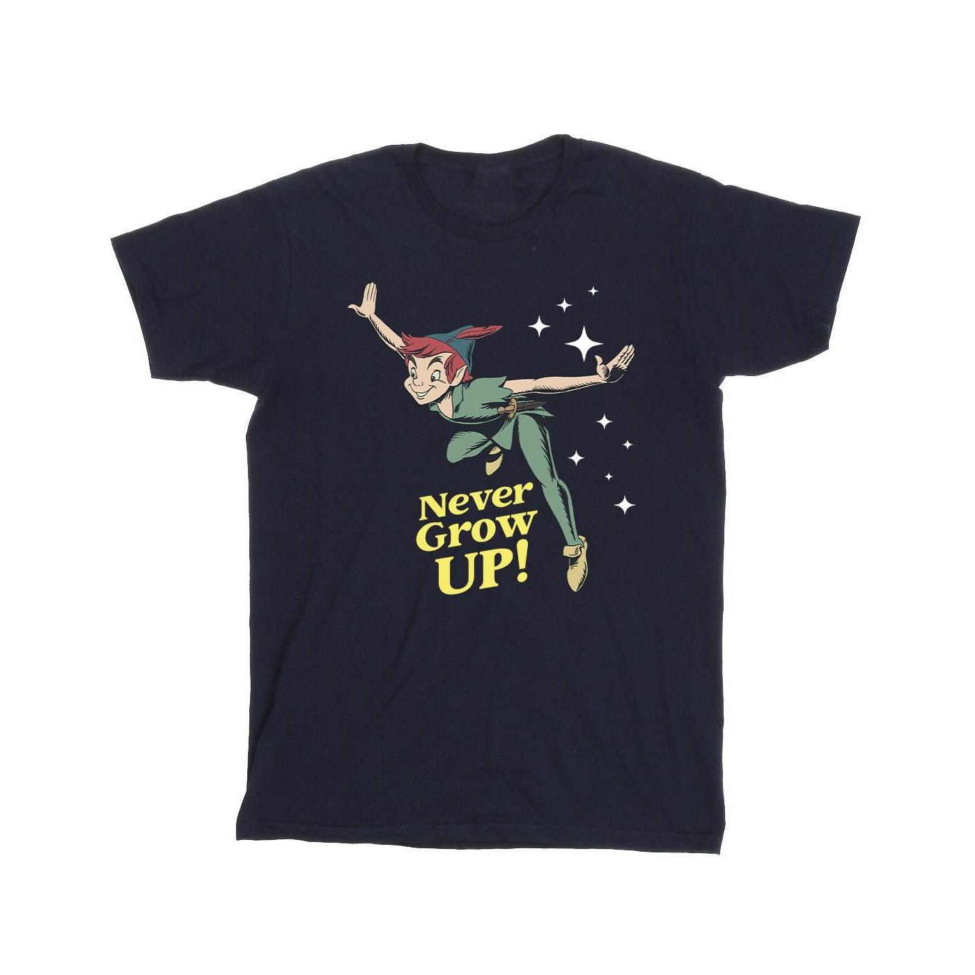 Peter Pan Never Grow Up Tshirt Herren Marine 5XL von Disney