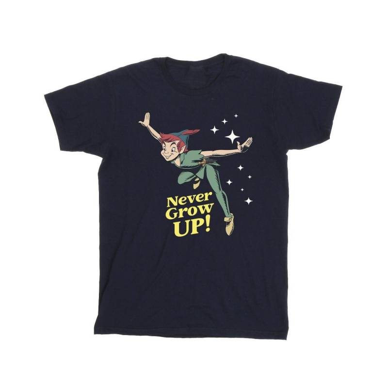 Peter Pan Never Grow Up Tshirt Mädchen Marine 140/146 von Disney