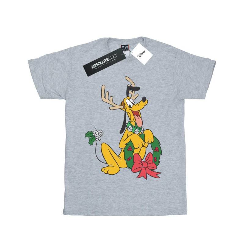 Pluto Christmas Reindeer Tshirt Jungen Grau 116 von Disney