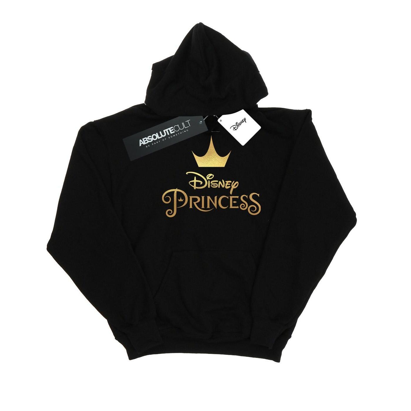 Princess Crown Logo Kapuzenpullover Mädchen Schwarz 104 von Disney