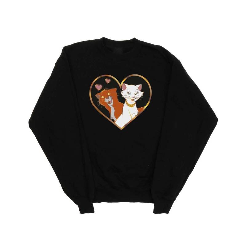 The Aristocats Heart Sweatshirt Damen Schwarz M von Disney