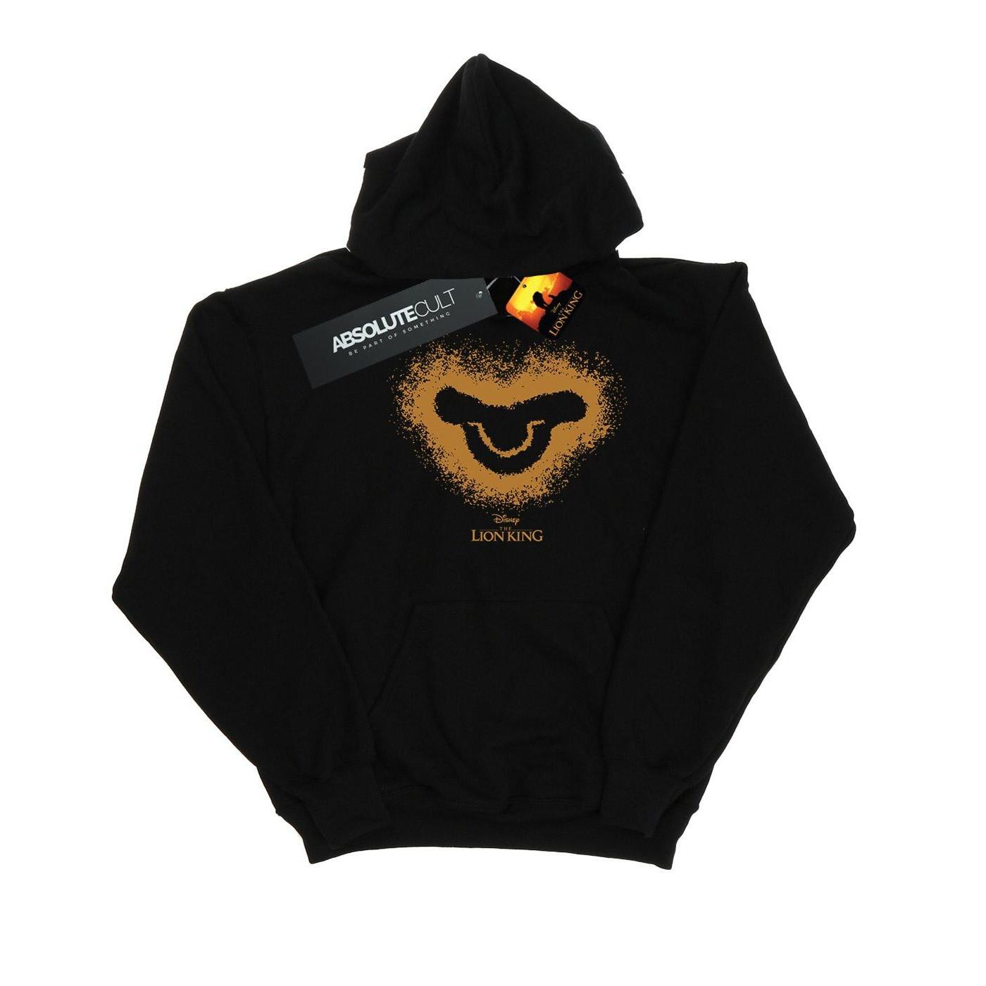 The Lion King Movie Simba Face Kapuzenpullover Mädchen Schwarz 128 von Disney