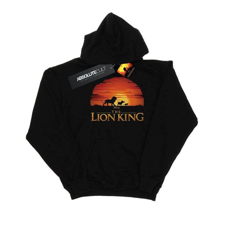 The Lion King Movie Sunset Logo Kapuzenpullover Mädchen Schwarz 116 von Disney