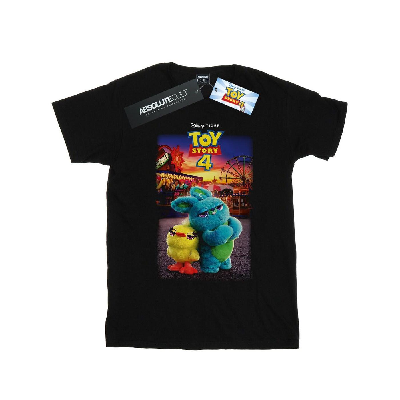 Toy Story 4 Ducky And Bunny Poster Tshirt Damen Schwarz 5XL von Disney