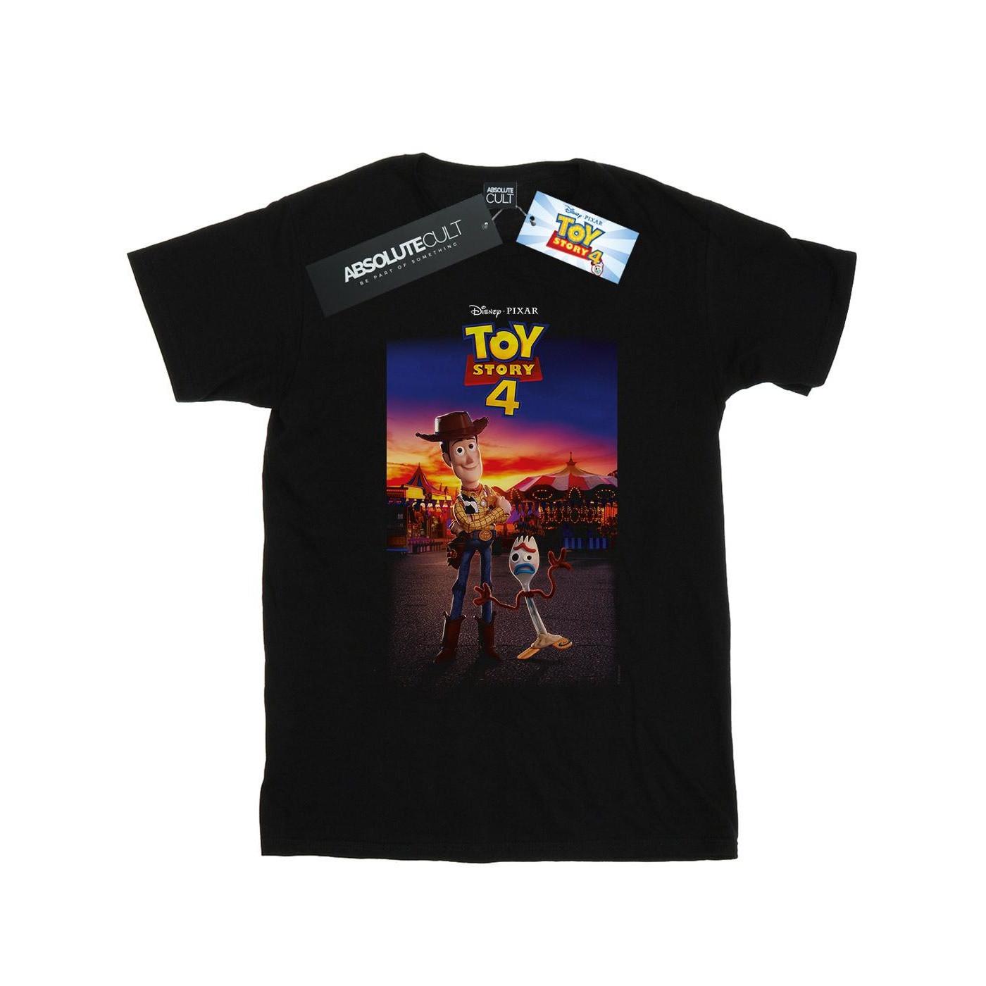 Toy Story 4 Woody And Forky Poster Tshirt Herren Schwarz 5XL von Disney